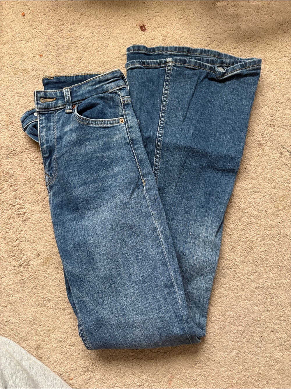 Bershka Men's Medium Blue Bootcut Jeans